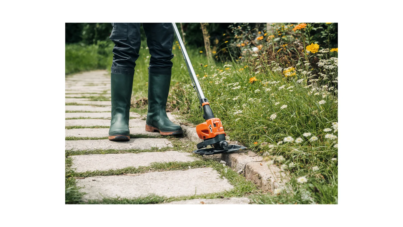 Lawn edging along a garden path